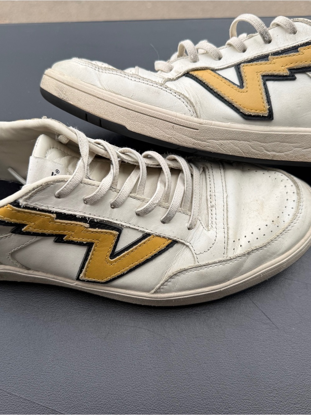 Vintage VANS Men’s Low Top Leather Lace-Up Athletic Sneakers Colorblock White